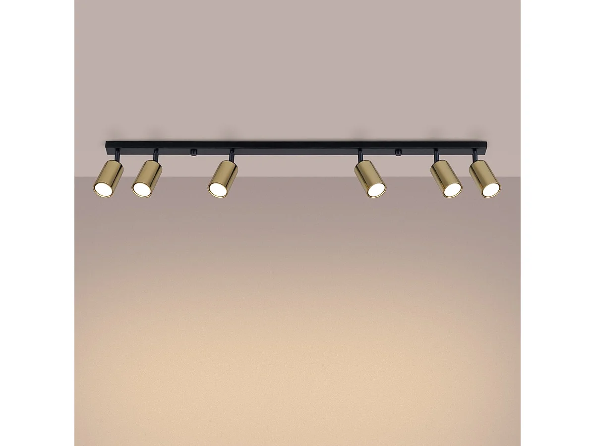 Plafonnier Vespera 6L noir-doré