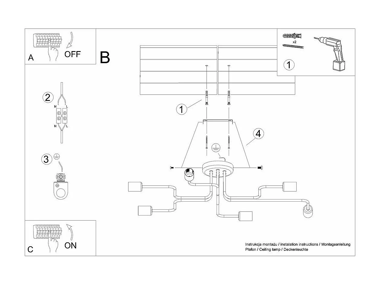 Lustre Orpheus 6 noir