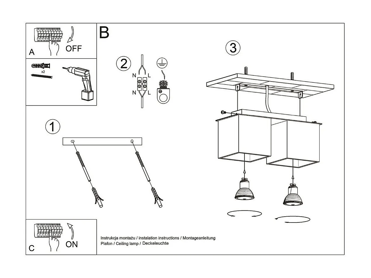 Plafonnier Quasar 2 blanc