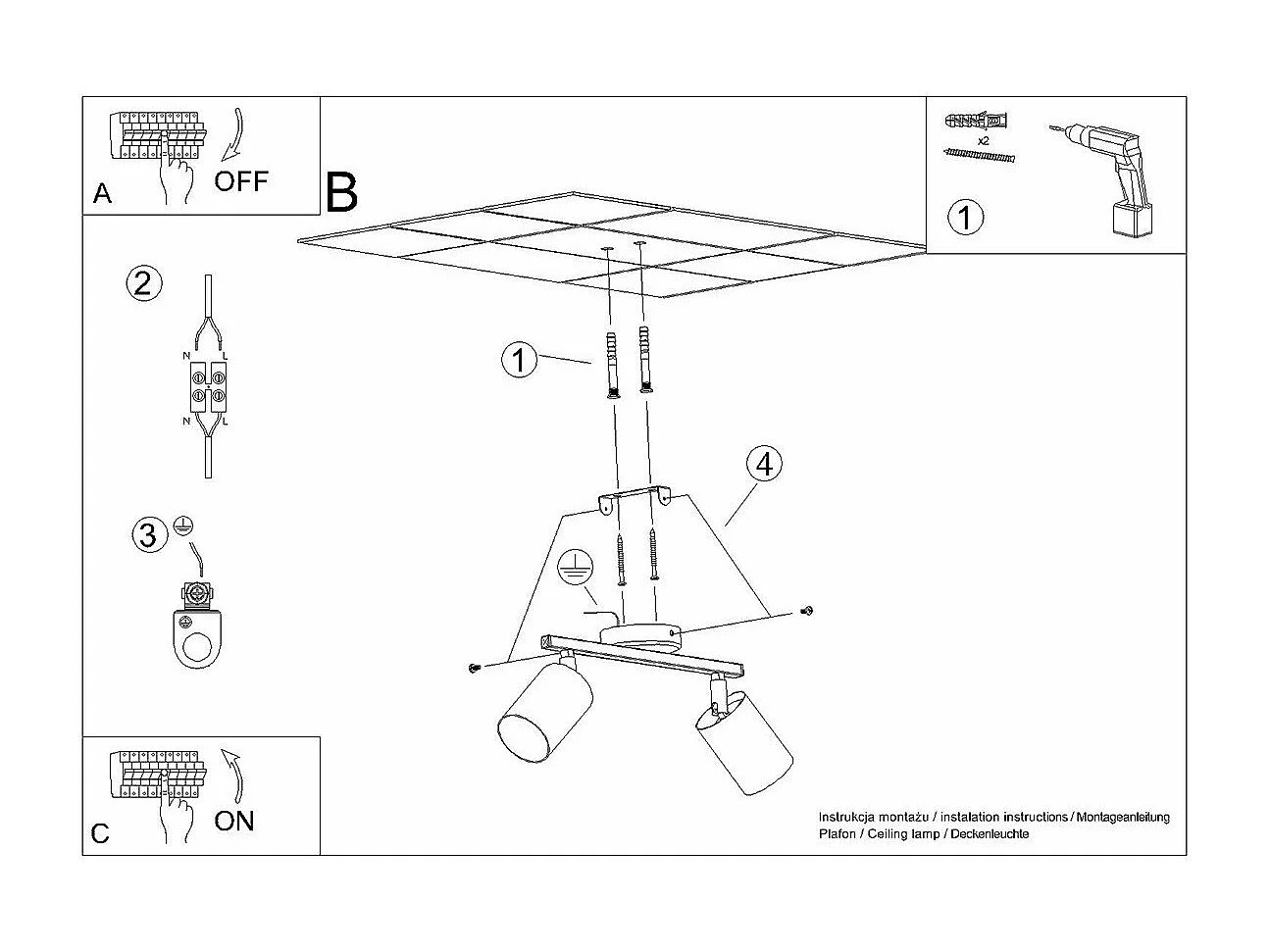 Plafonnier Lucida 2 blanc
