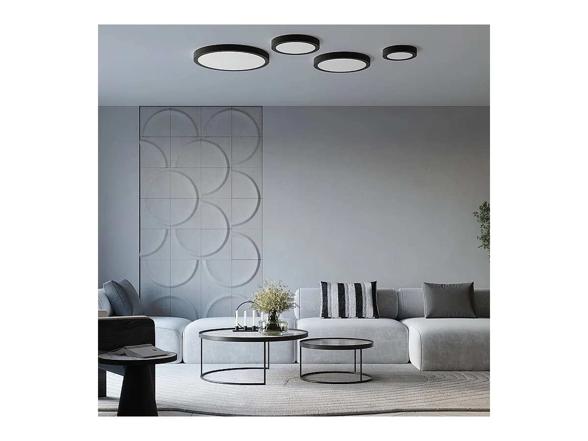 Plafonnier OnyxStar 60 noir LED 3000K