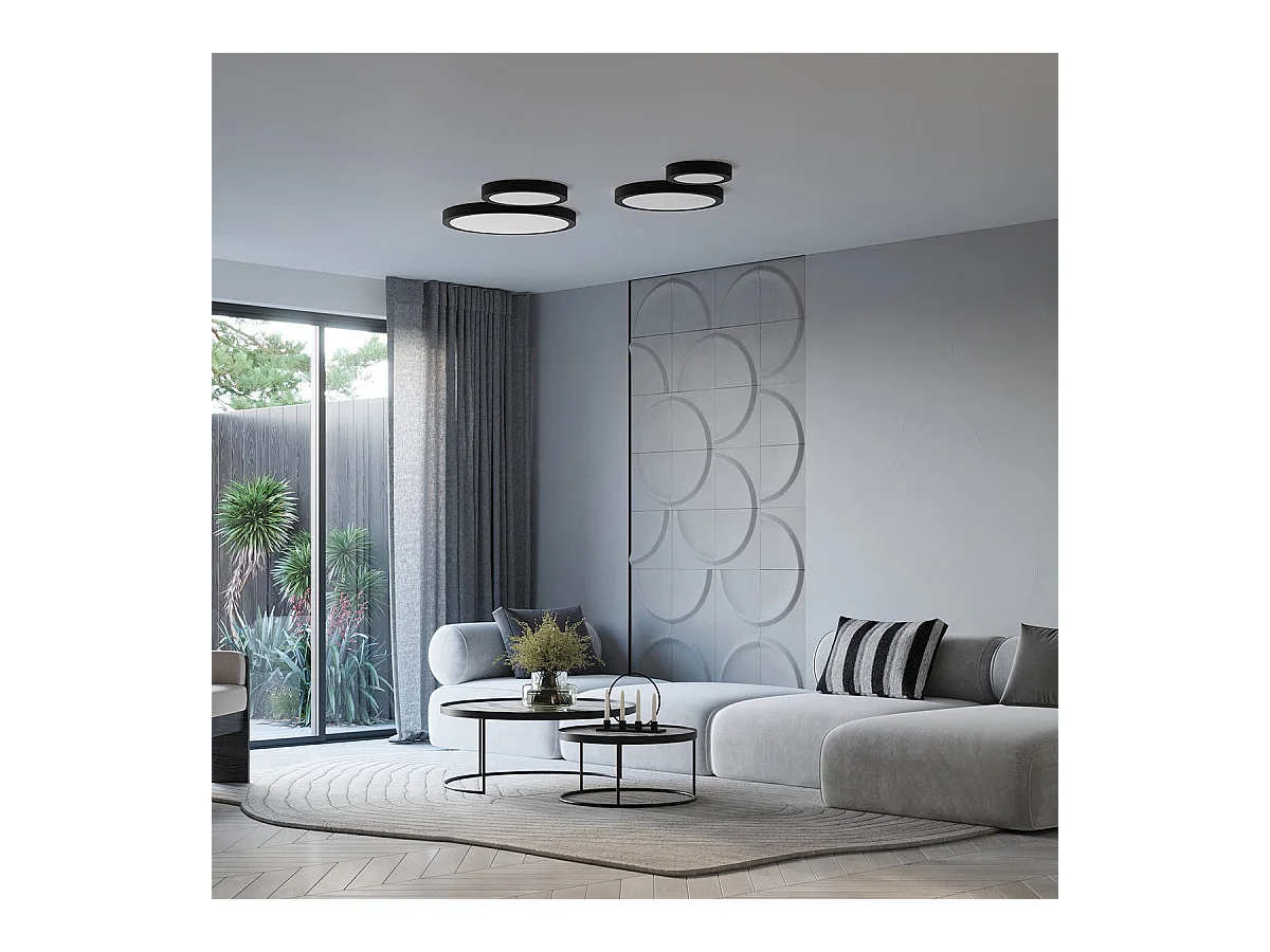 Plafonnier OnyxStar 60 noir LED 3000K