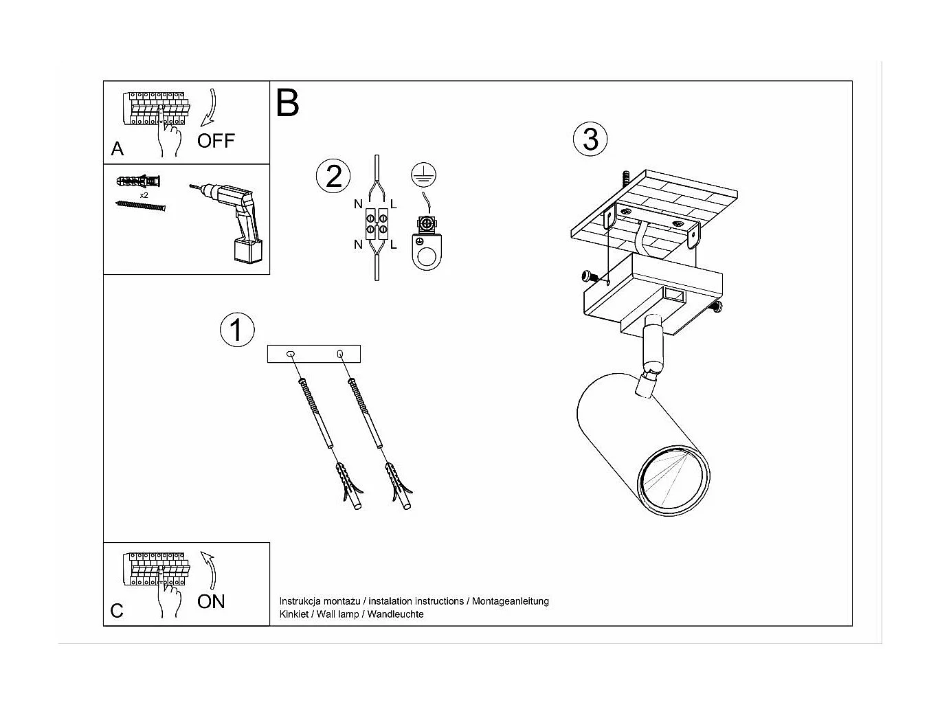 Plafonnier Directional 1 blanc