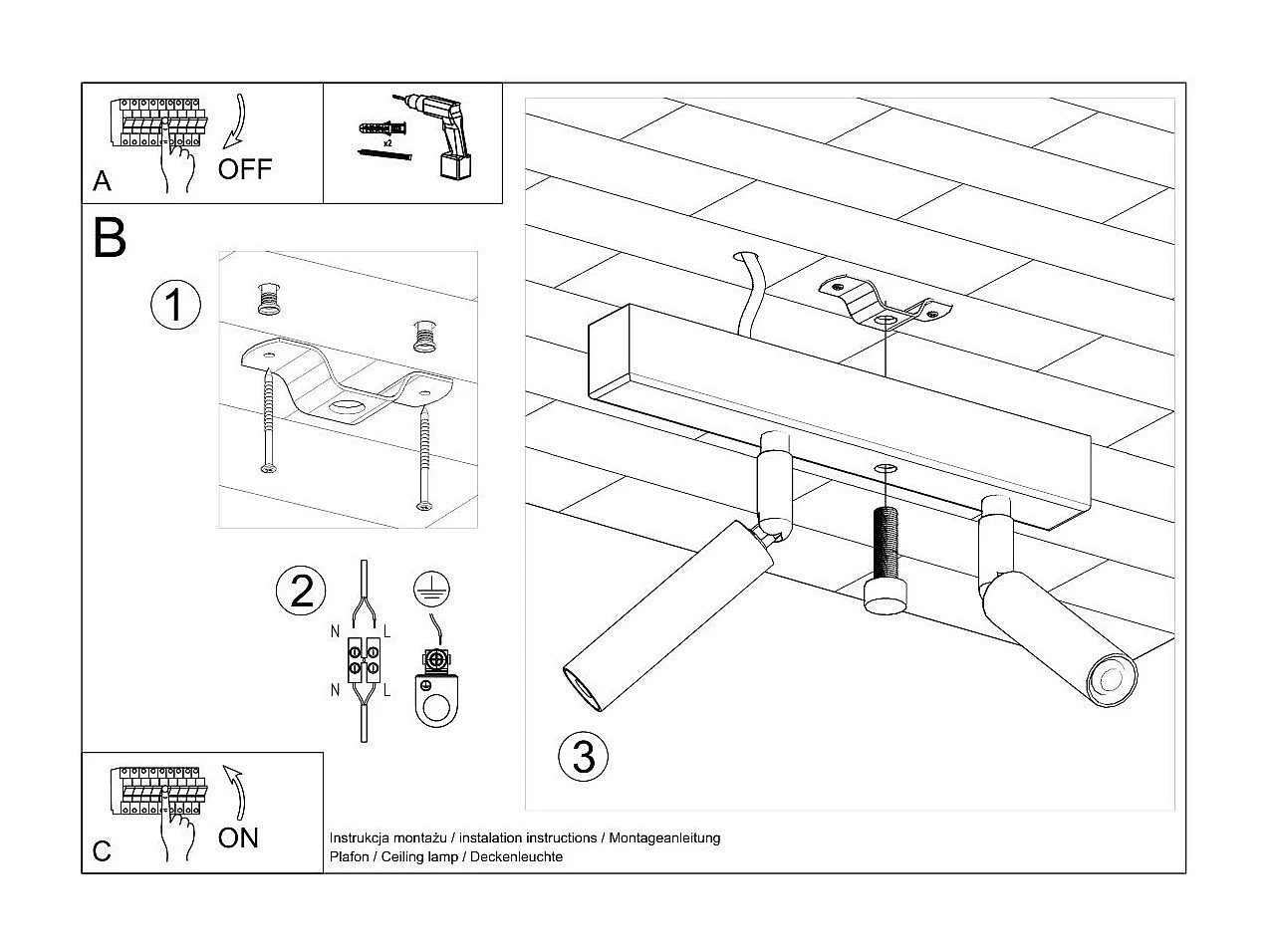 Plafonnier EventHorizon 2 blanc