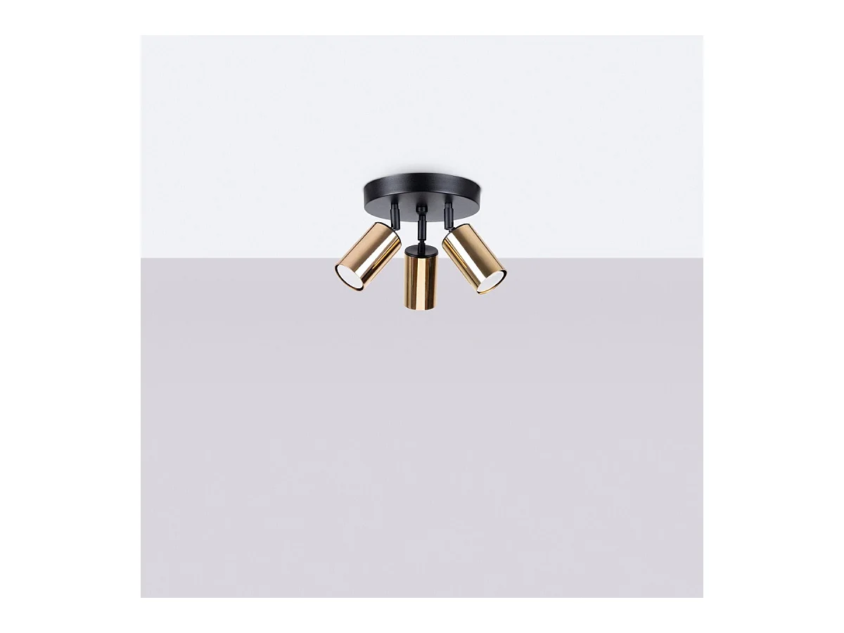 Plafonnier Vespera 3P noir-doré