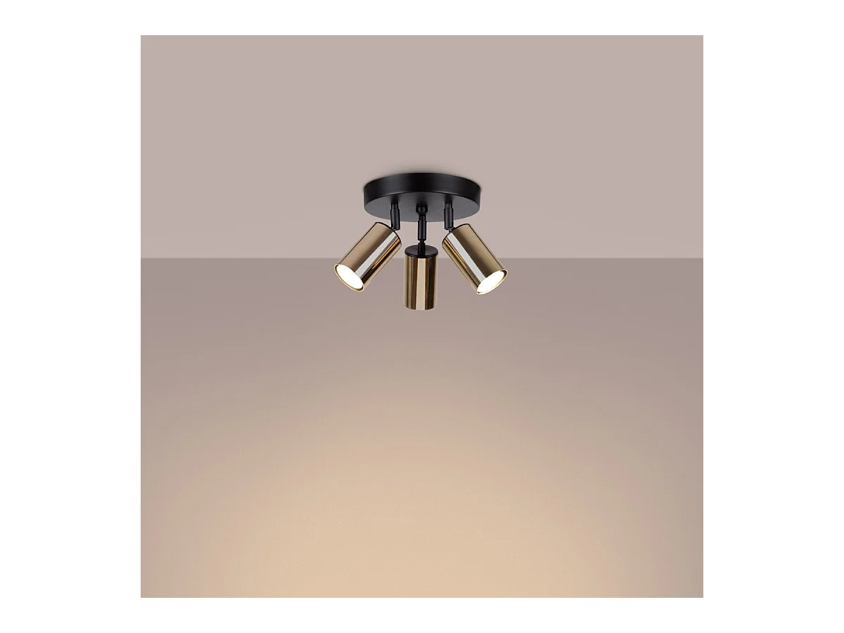 Plafonnier Vespera 3P noir-doré