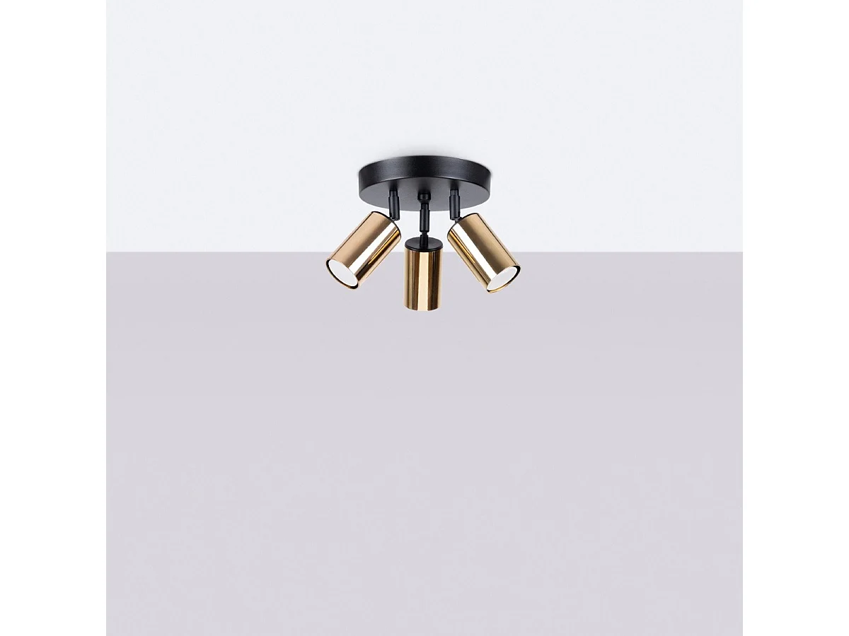 Plafonnier Vespera 3P noir-doré
