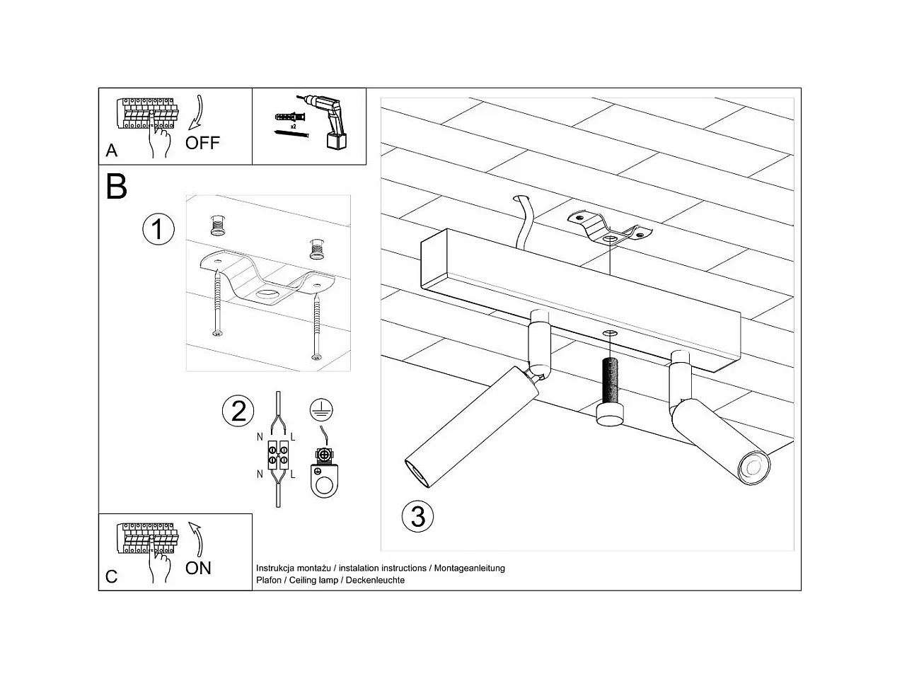 Plafonnier EventHorizon 2 noir