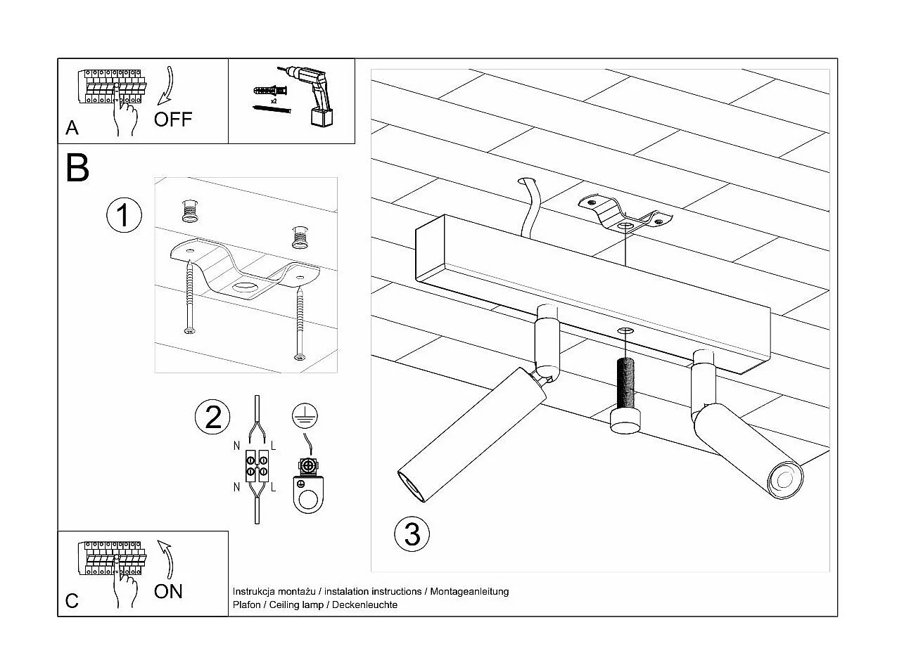 Plafonnier EventHorizon 2 noir
