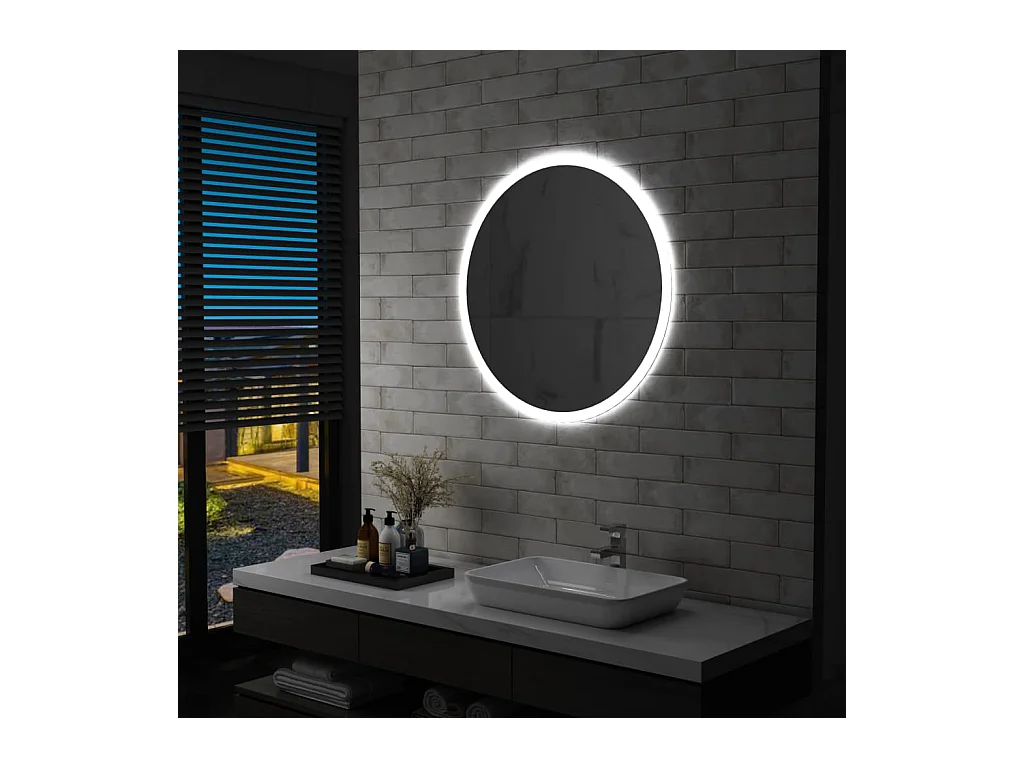 Miroir à LED pour salle de bain 80 cm