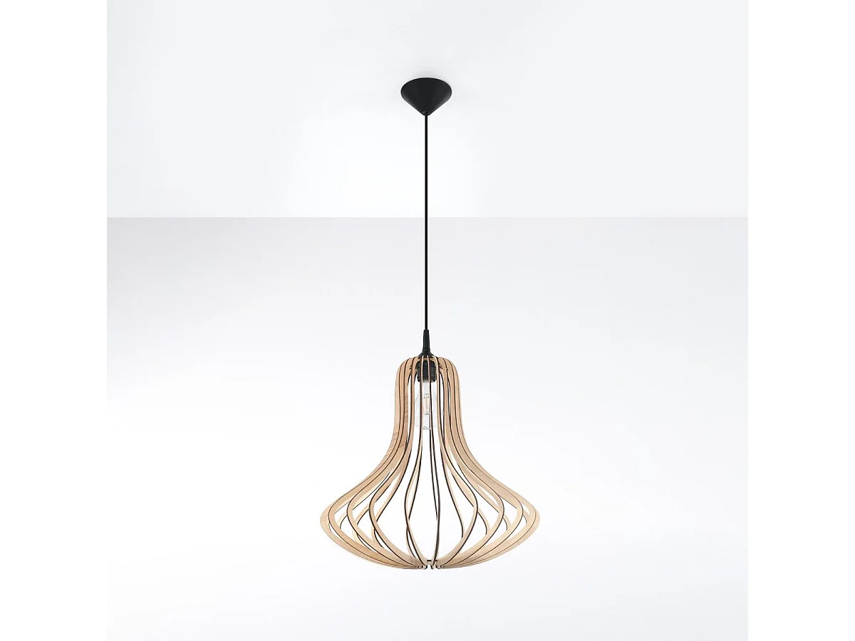 Lampe pendante Eclipse bois