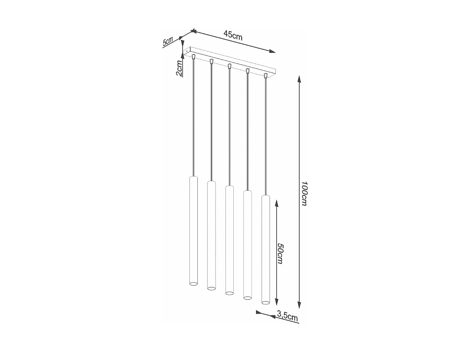 Lampe suspendue Novastel 5L béton