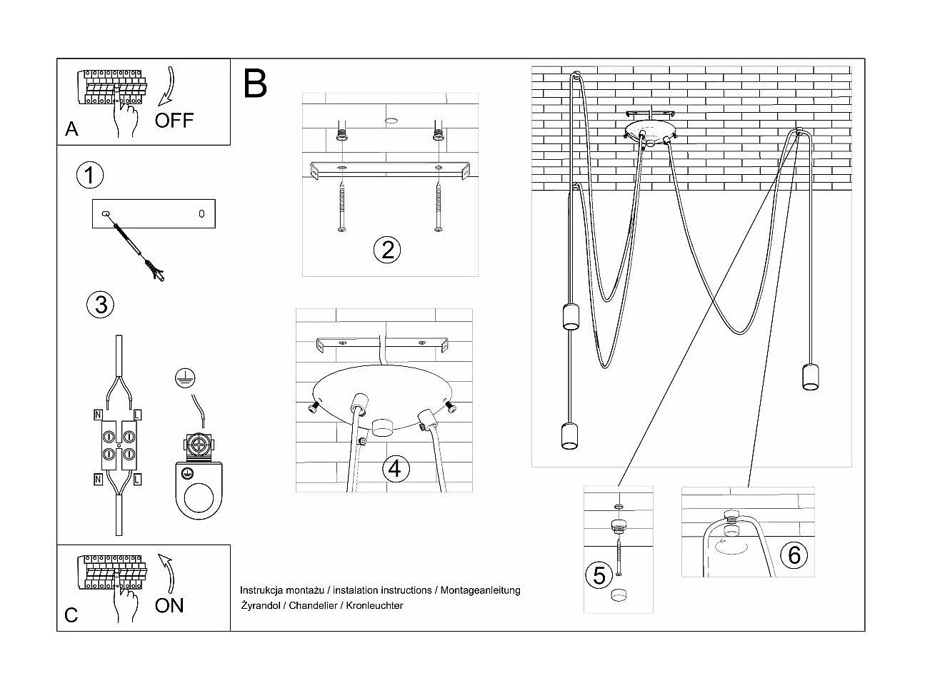 Lustre Electra 3 noir