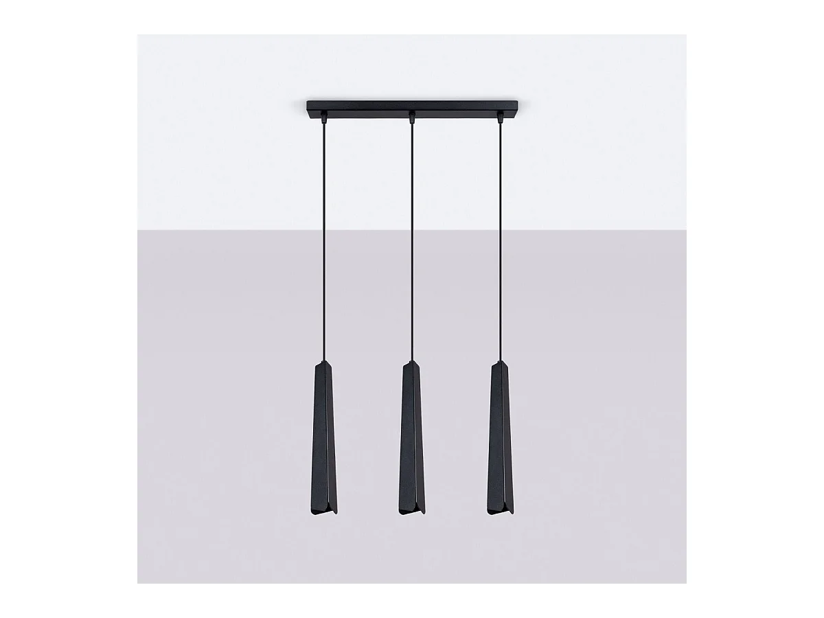 Lampe suspendue Prismatica 3L noir