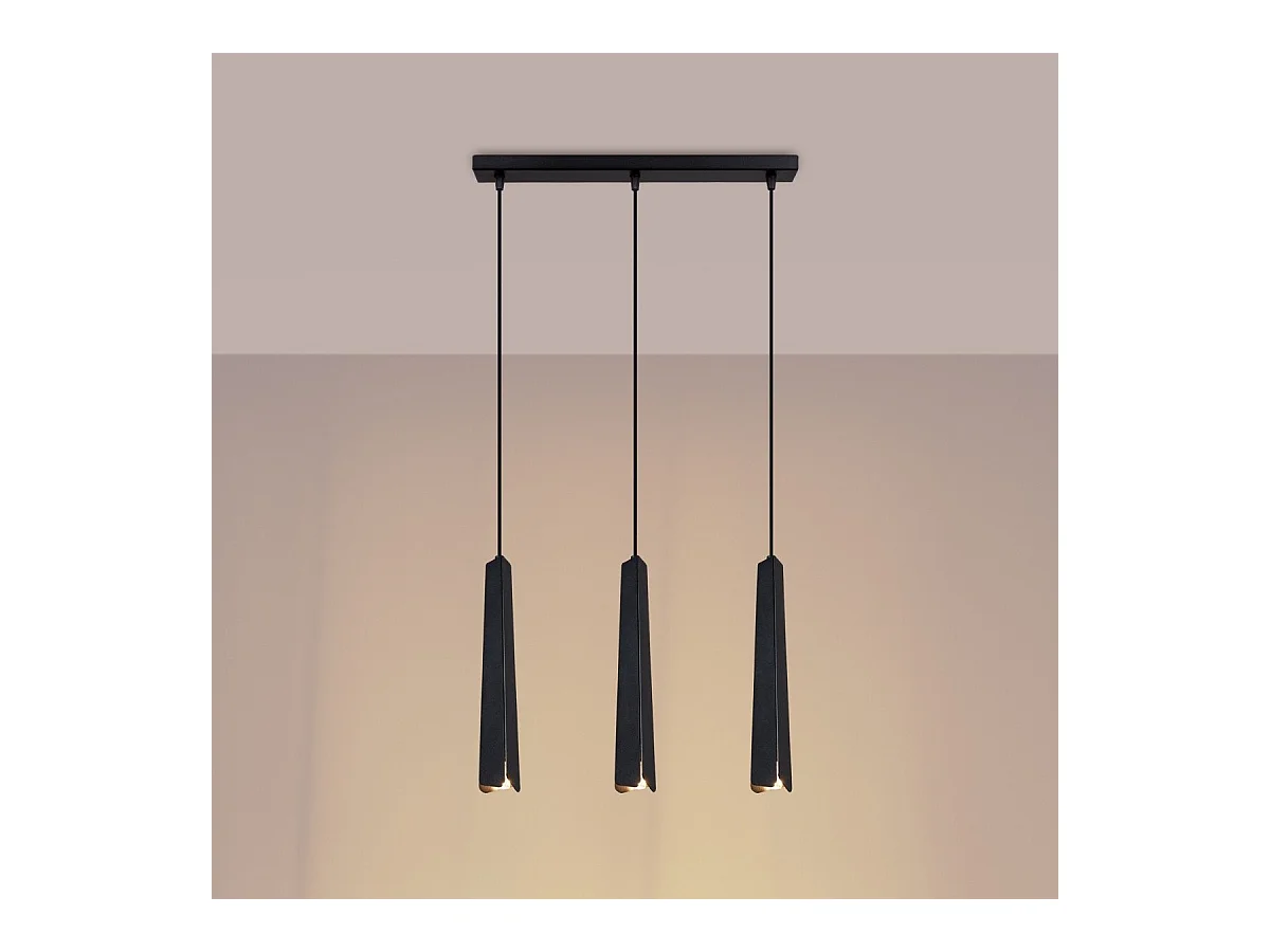 Lampe suspendue Prismatica 3L noir
