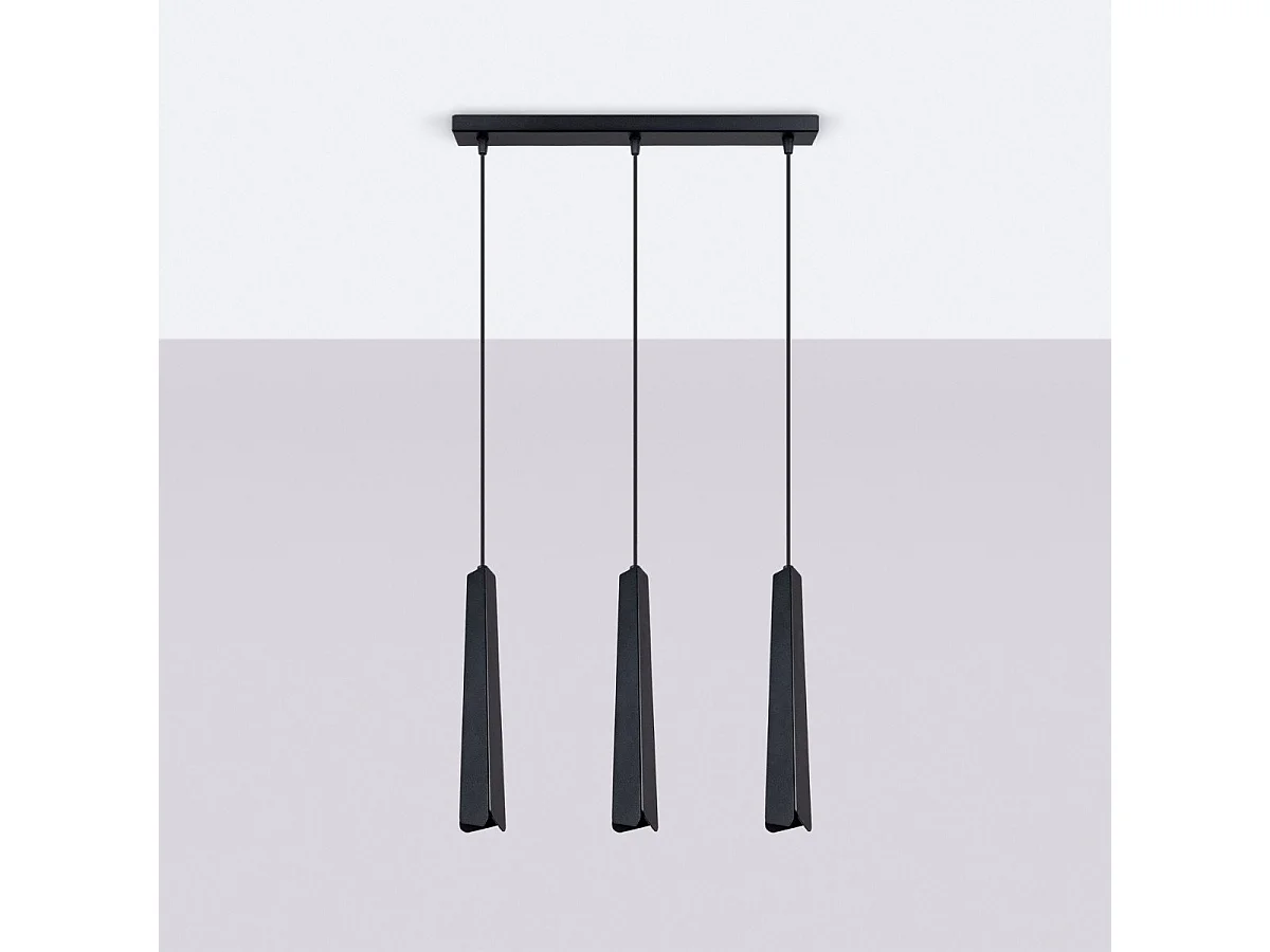 Lampe suspendue Prismatica 3L noir