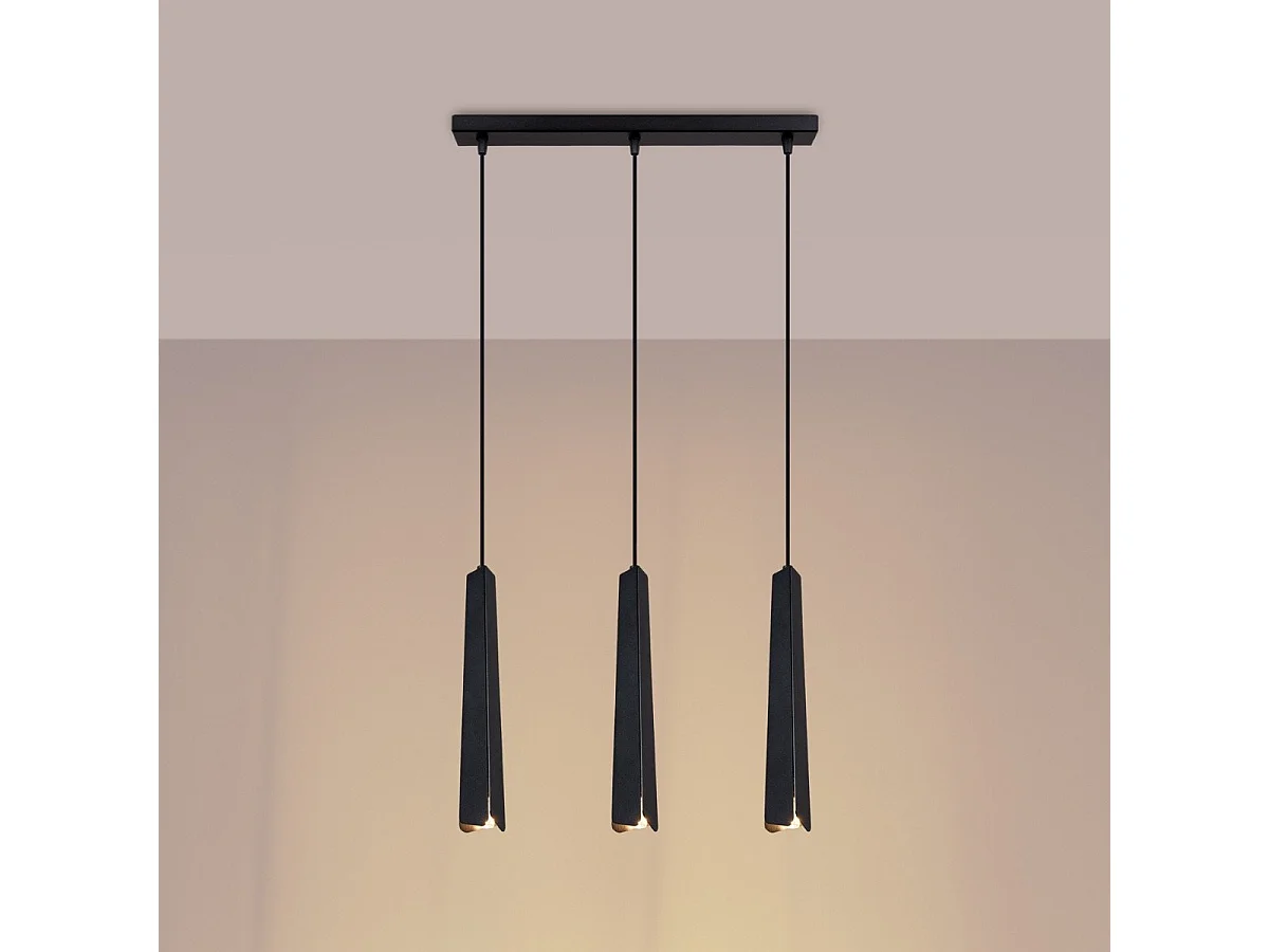 Lampe suspendue Prismatica 3L noir