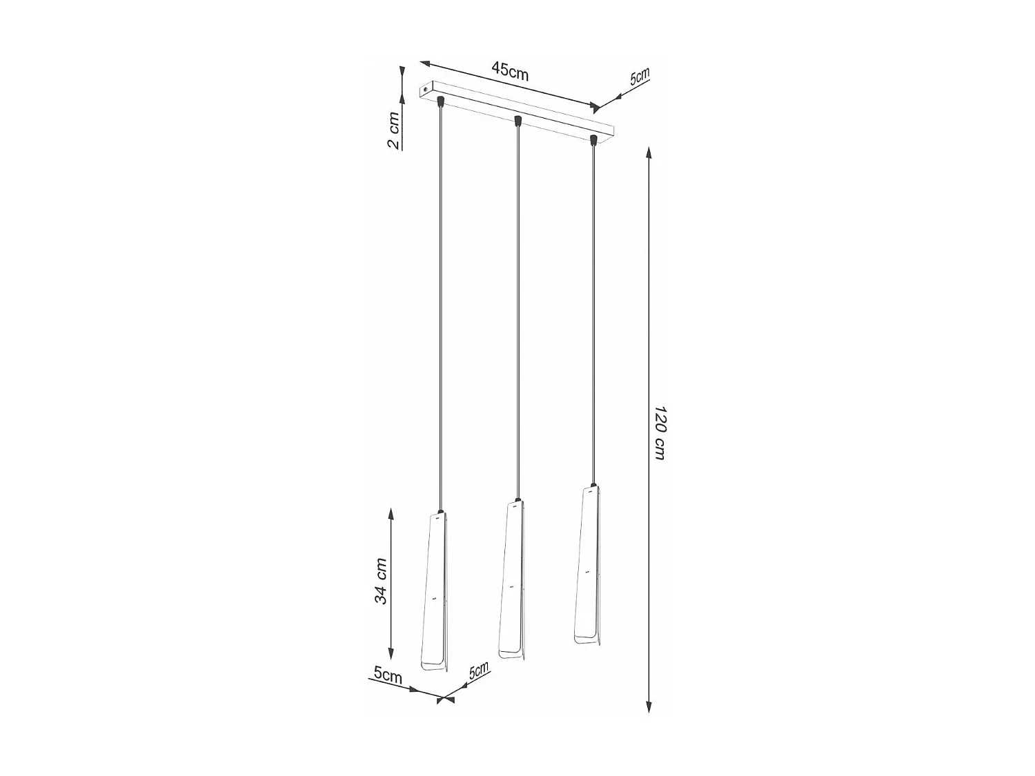 Lampe suspendue Prismatica 3L noir