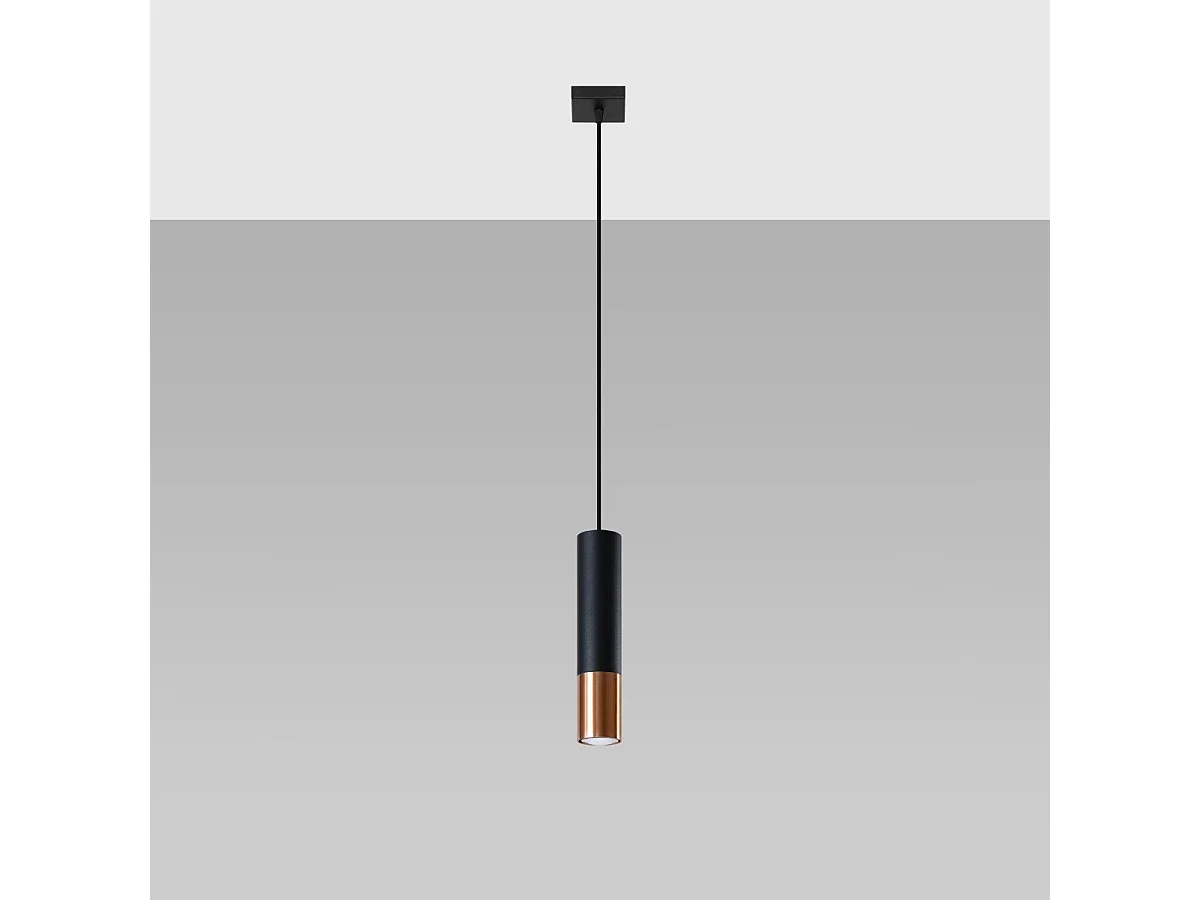 Lampe suspendue Luminous 1 noir-cuivre