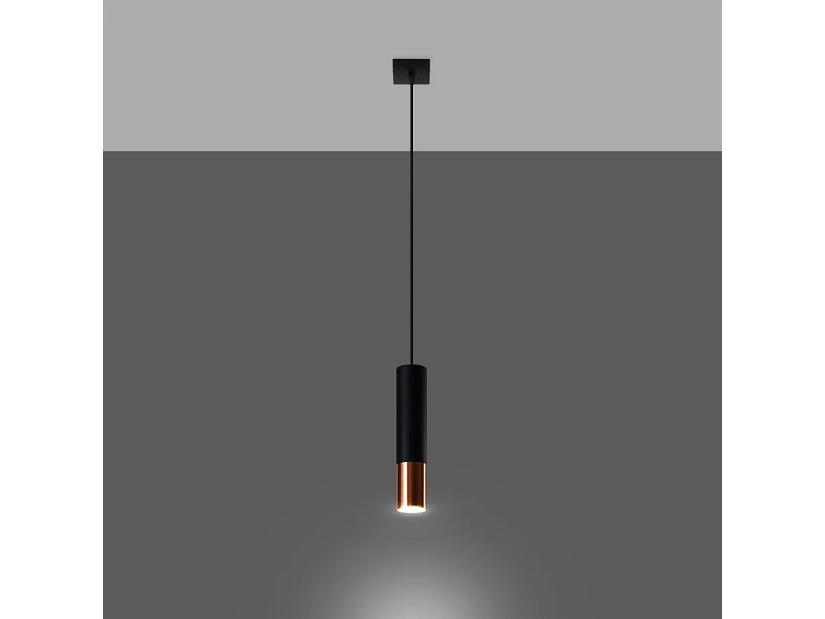 Lampe suspendue Luminous 1 noir-cuivre