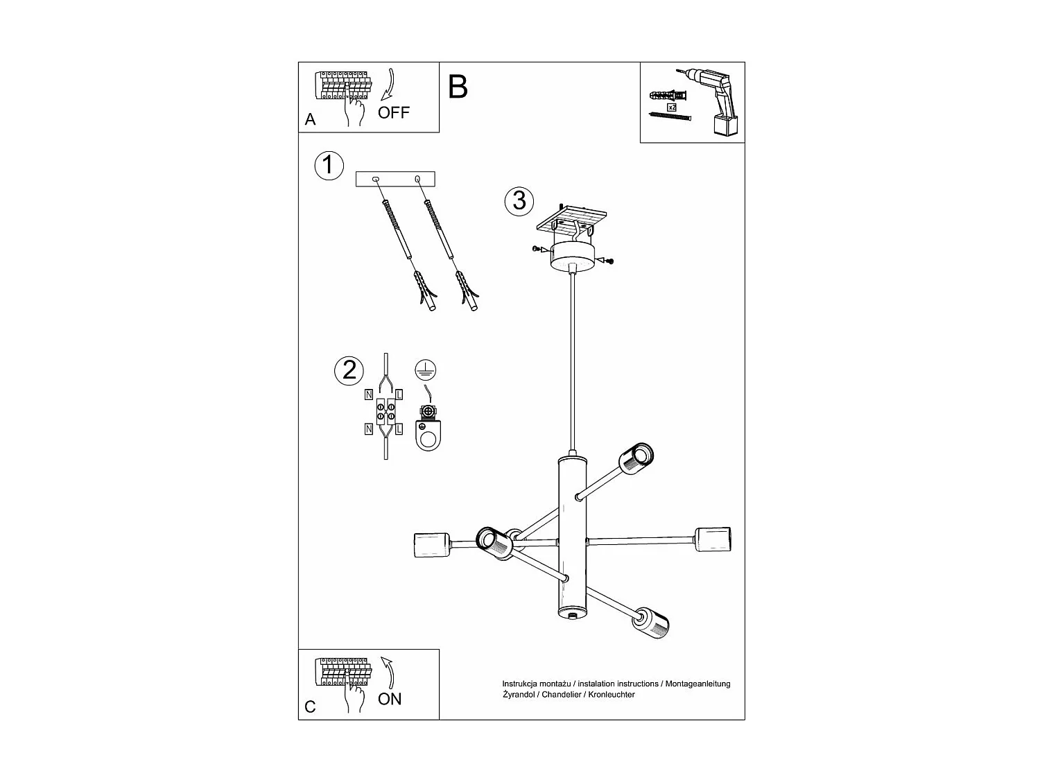 Lustre Dubhe 6 max 15W LED