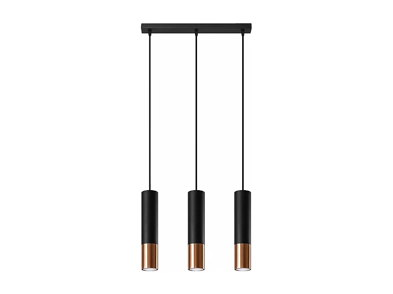 Lampe suspendue Luminous 3L noir-cuivre