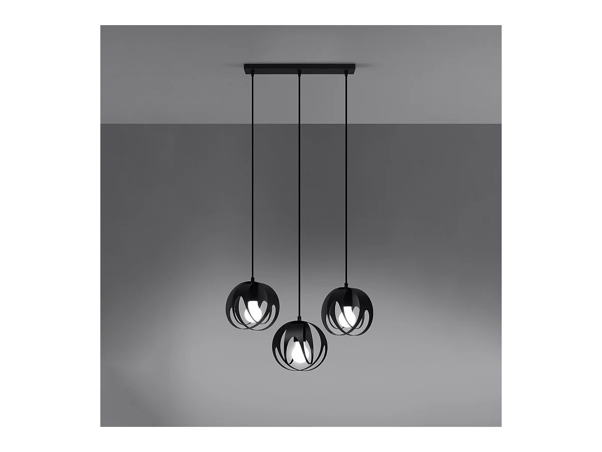 Lampe pendante Alden 3L noir