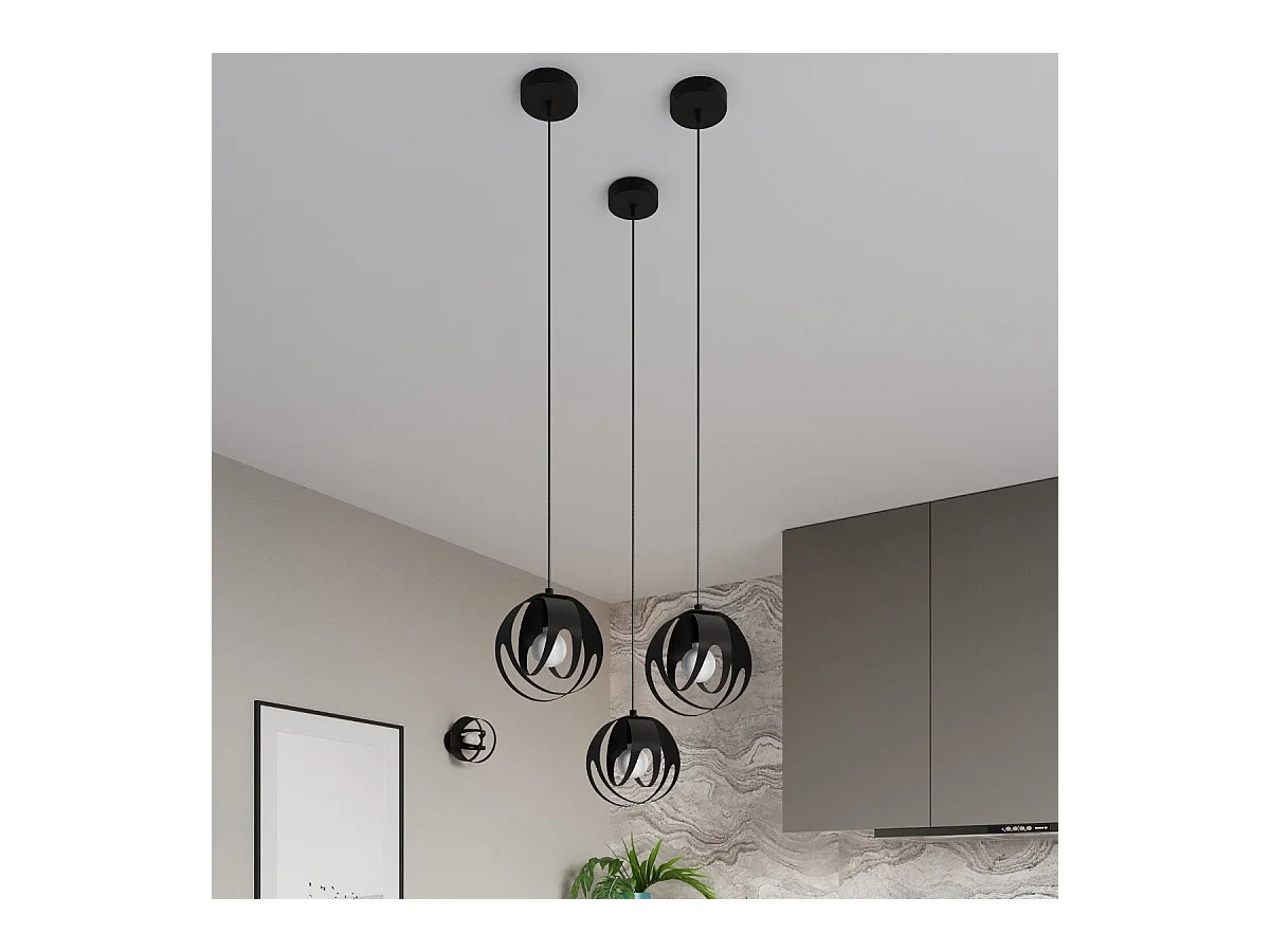 Lampe pendante Alden 3L noir