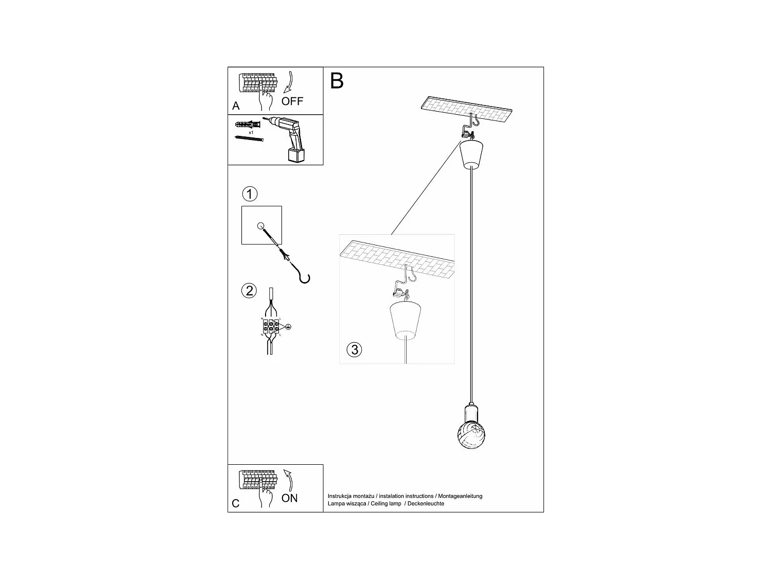 Lampe suspendue Dione 1 vert