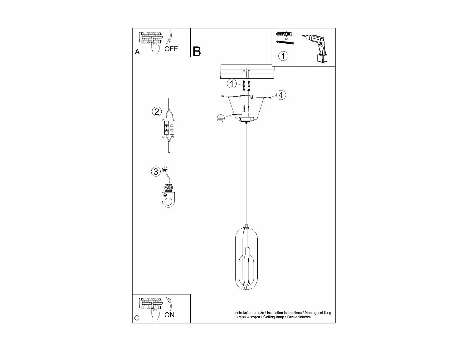 Lampe suspendue Nucleus 1 blanc