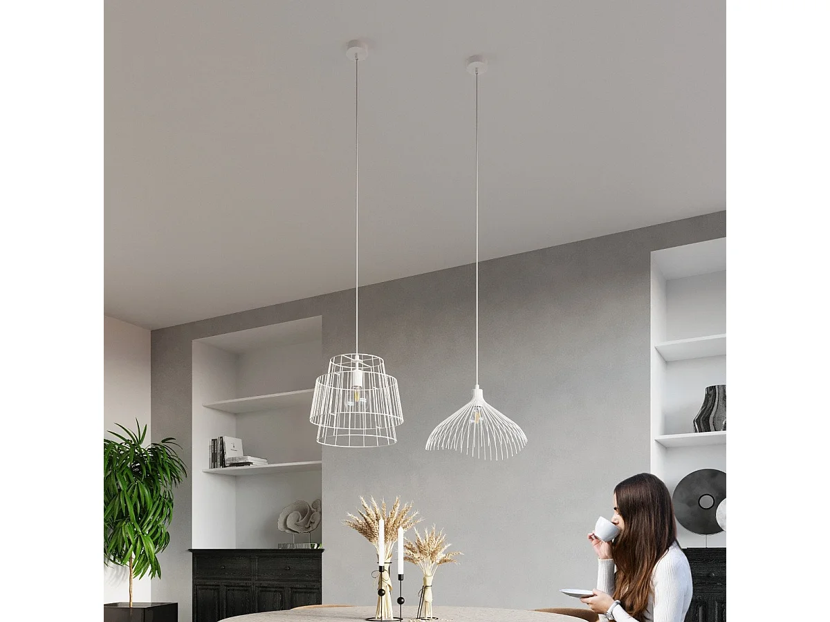 Lampe pendante Nashit blanc