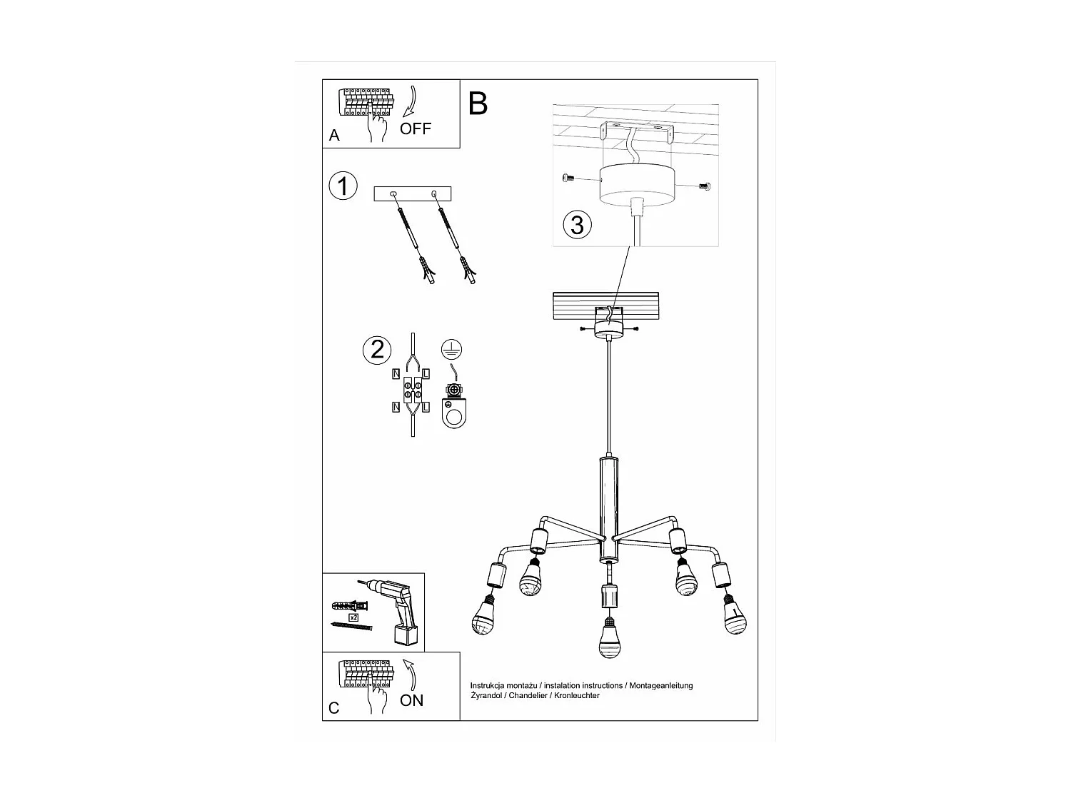 Lustre Dubhe 5 max 15W LED