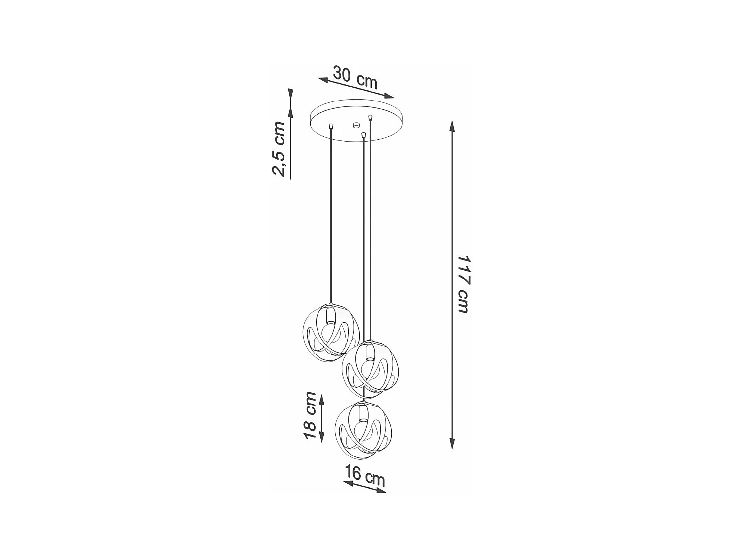 Lampe pendante Alden 3P blanc