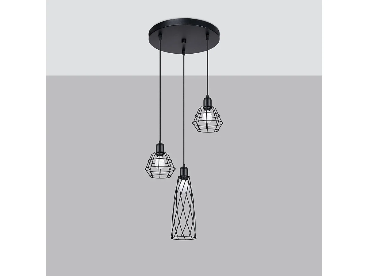 Lampe suspendue Chiara 3P noir