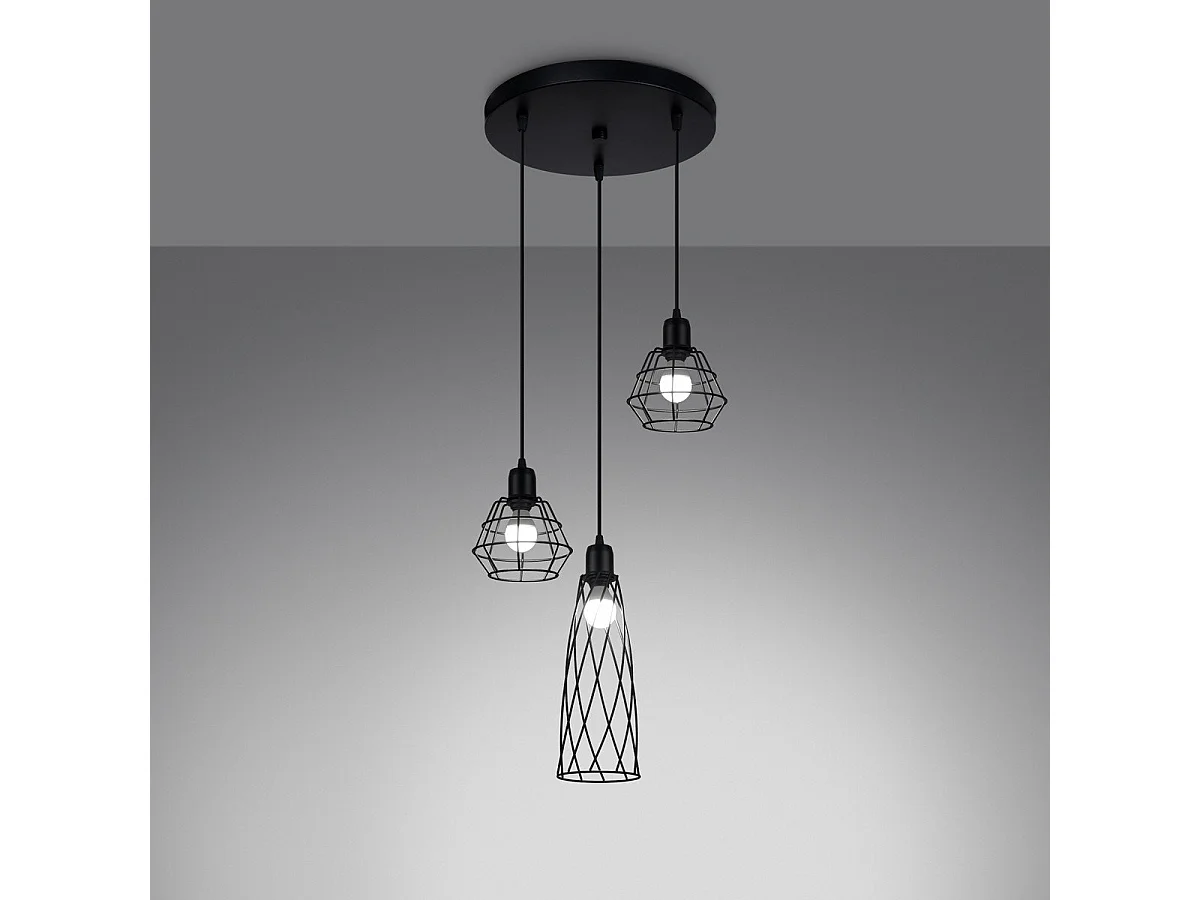 Lampe suspendue Chiara 3P noir