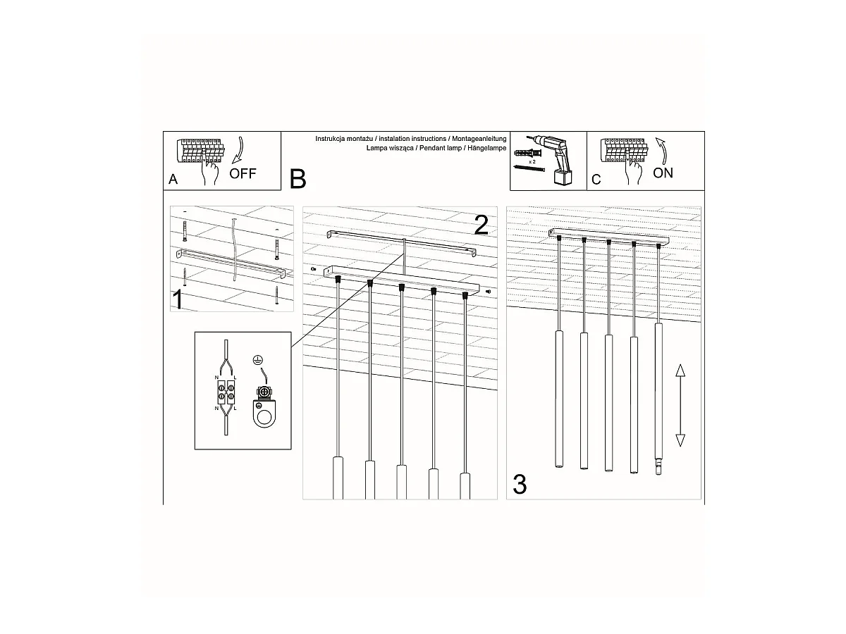 Lampe pendante Novastel 5 blanc