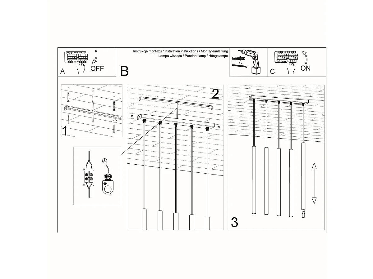 Lampe pendante Novastel 5 blanc