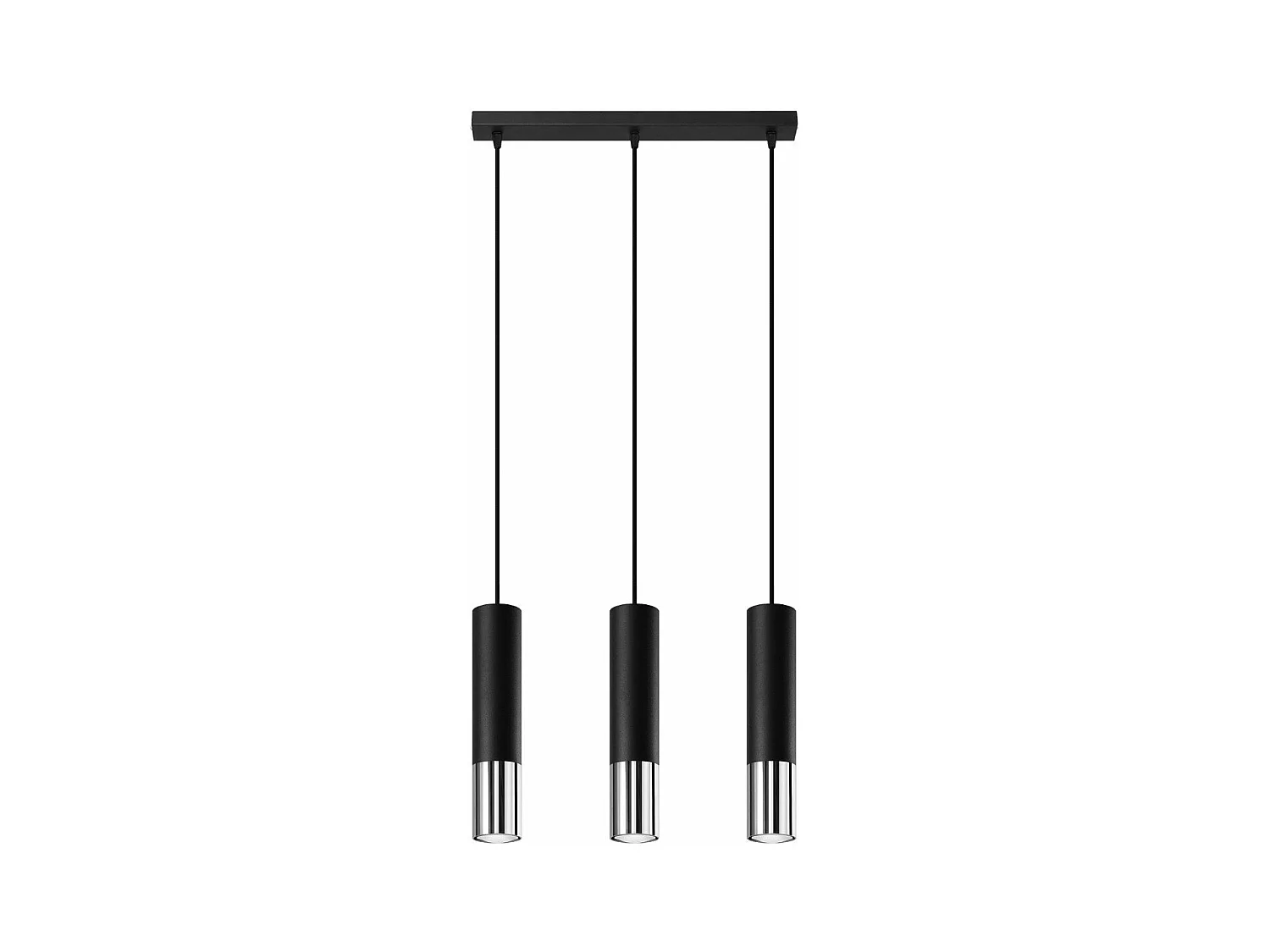 Lampe suspendue Luminous 3L noir-chrome