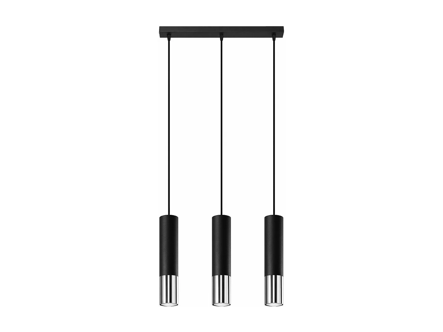 Lampe suspendue Luminous 3L noir-chrome