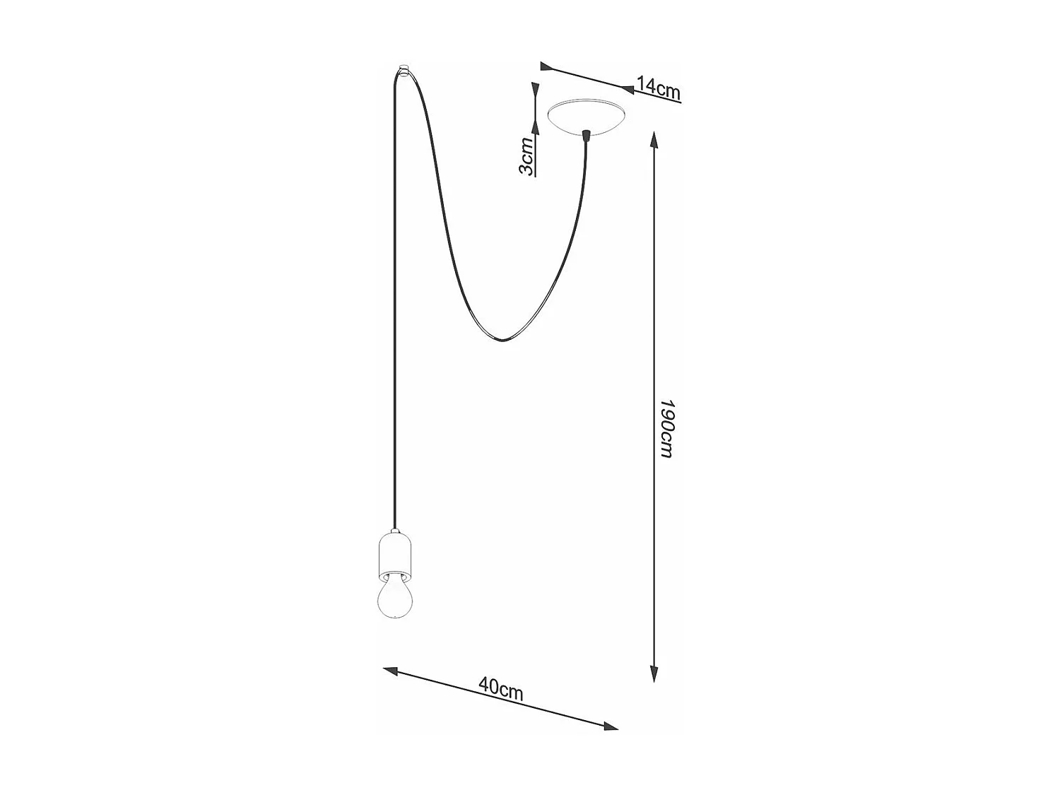 Lampe suspendue Nix 1 LONG