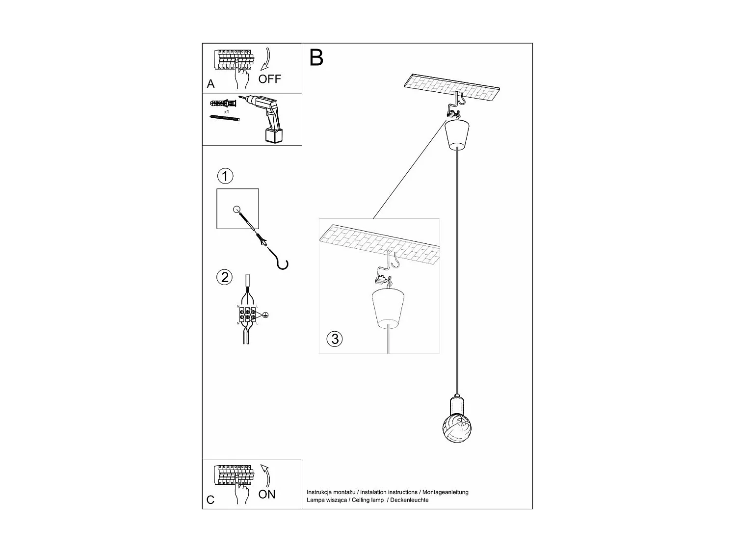 Lampe suspendue Dione 1 blanc