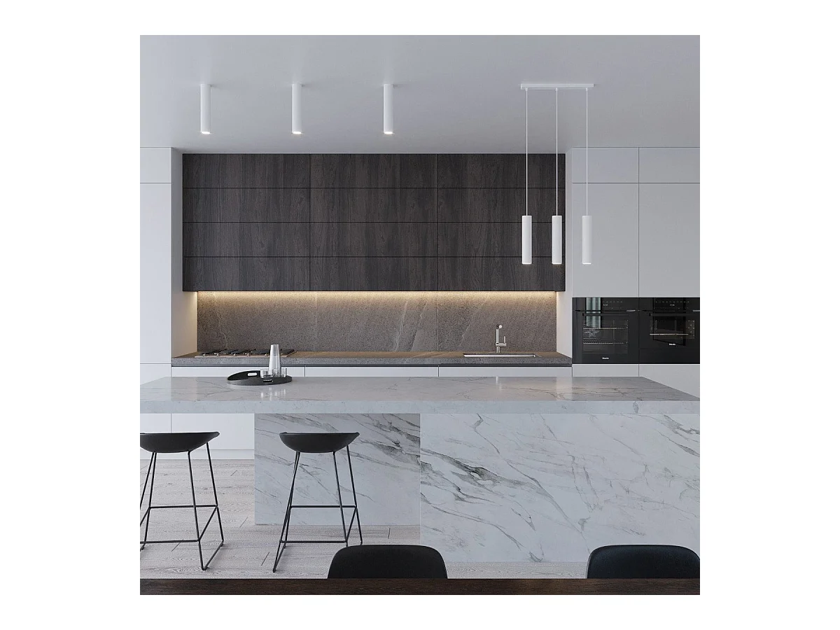 Lampe suspendue Luminis 3P blanc