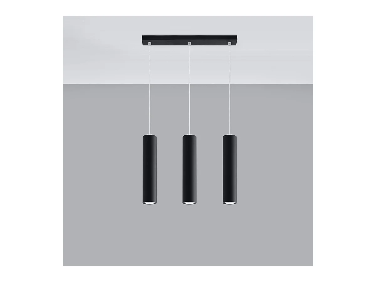 Lampe suspendue Luminis 3L noir