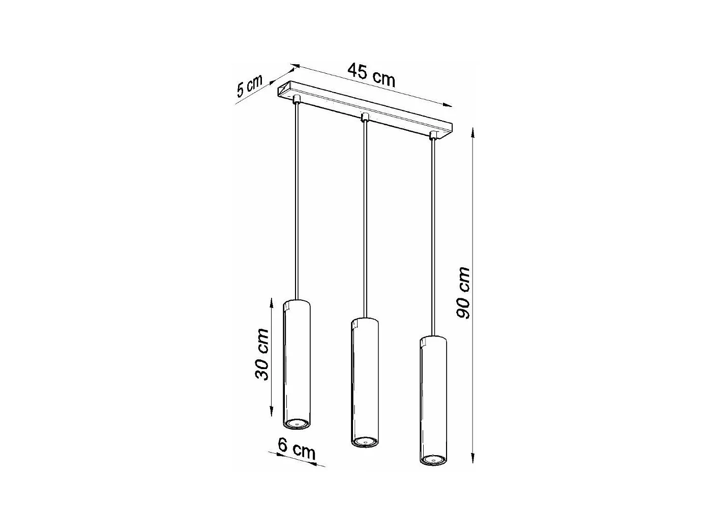 Lampe suspendue Luminis 3L noir