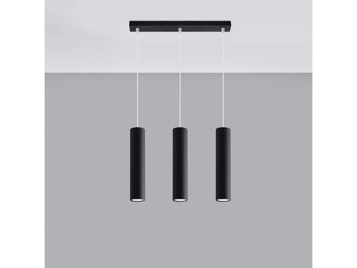 Lampe suspendue Luminis 3L noir