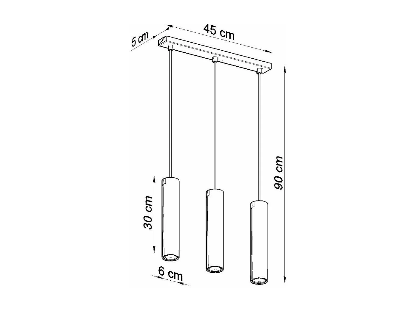 Lampe suspendue Luminis 3L noir