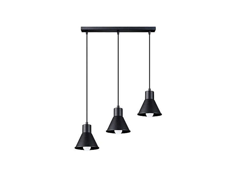 Lampe pendante Yara 3 noir [E27].
