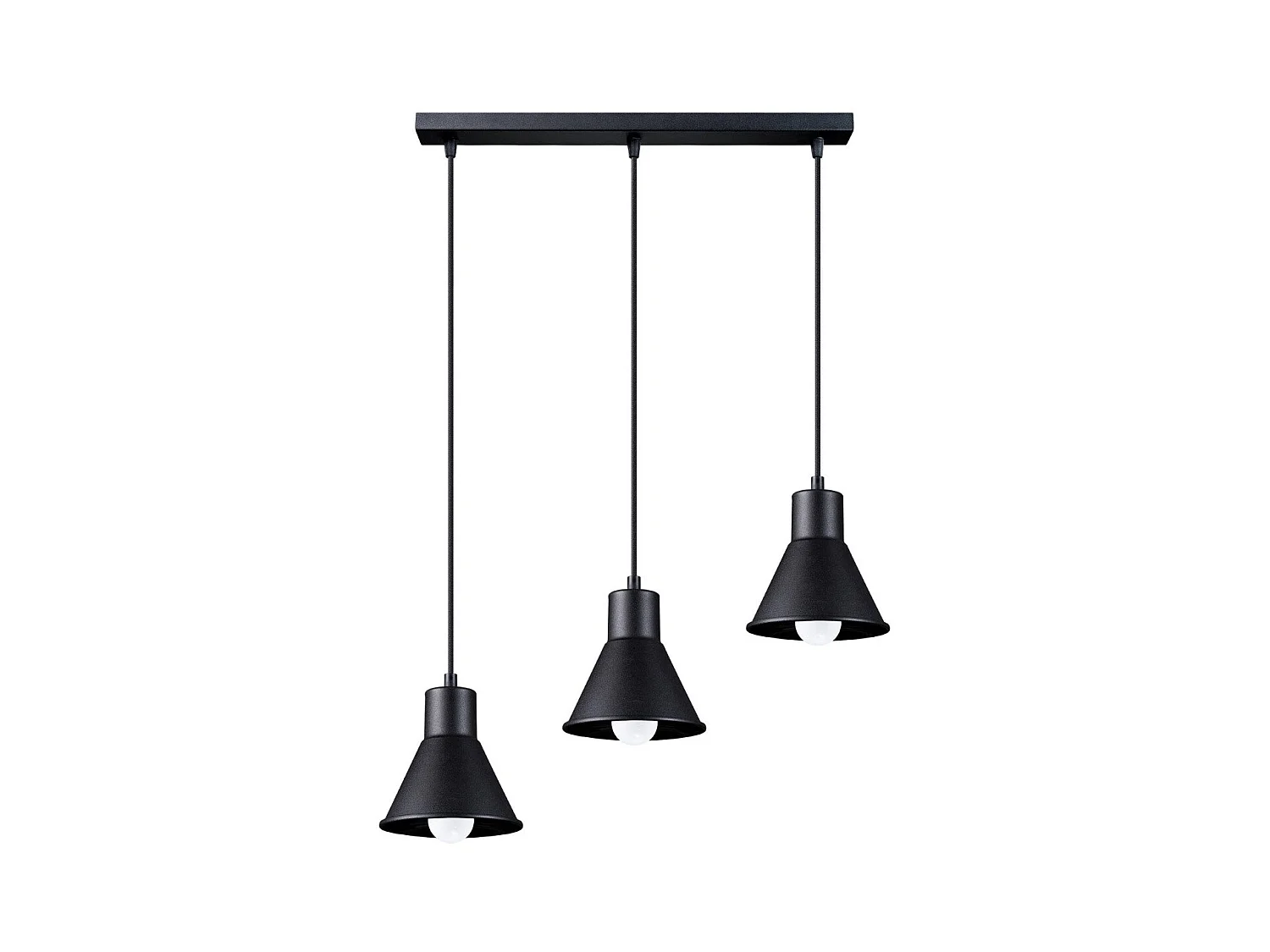 Lampe pendante Yara 3 noir [E27].