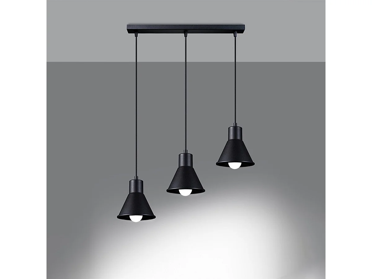 Lampe pendante Yara 3 noir [E27].