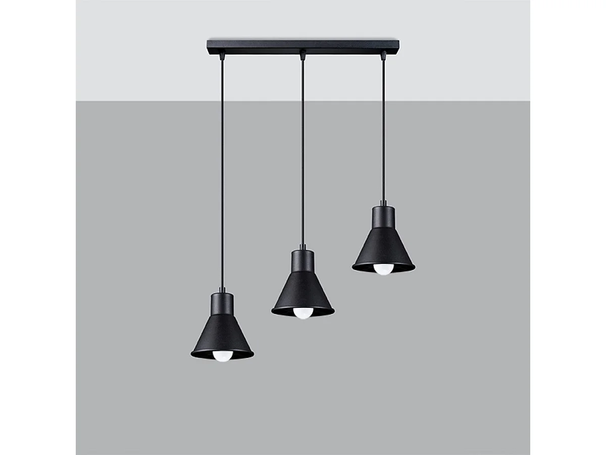 Lampe pendante Yara 3 noir [E27].